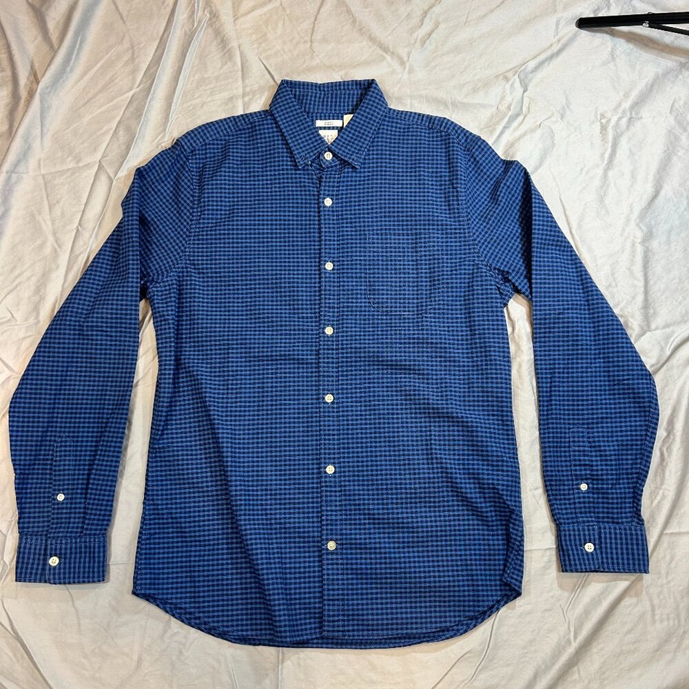 GAP Men's Slim Fit Stretch Collared Shirt Blue Size Large